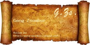 Geng Zsombor névjegykártya